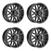 Set 4 20" Gear Off Road Magnus 771B Gloss Black 20x9 Wheels 8x170 18mm For Ford