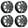 Set 4 DUB S109 Push 24x9.5 6x135 6x5.5 Gloss Black Milled Wheels 24" 25mm