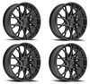 Set 4 20" Motiv 430B Maestro Gloss Black 20x8.5 Wheels 5x4.5 5x120 Rims +40mm