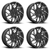 Set 4 26" DUB S259 G.O.A.T. 26x10 5x5 10mm Gloss Black Machined Spokes Wheels