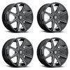 Set 4 DUB S109 Push 22x9.5 6x135 6x5.5 Gloss Black Milled Wheels 22" 25mm