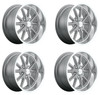 Set 4 22" US Mag U111 Rambler 22x9 5x5 Matte Gunmetal Machined Wheels 1mm Rims