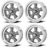Set 4 American Racing VN105 Torq Thrust D 15x10 5x4.5 Gray Machine Wheels -44mm