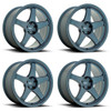 Set 4 18" Motegi MR151 CS5 18x9.5 5x4.5 40mm Wheels Satin Metallic Blue Rims