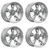 Set 4 American Racing Vintage VN515 Torq Thrust II 18x9 5x5 Polished Wheels 18"