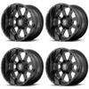 Set 4 XD XD825 Buck 25 20x9 8x6.5 Gloss Black Milled Wheels 20" 0mm Rims