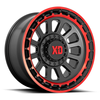 Set 4 XD XD856 Omega 20x10 6x135 6x5.5 Satin Black Machine Red Tint Wheels -18mm