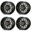 Set 4 XD XD842 Snare 20x9 6x135 6x5.5 Gloss Black Gray Tint Wheels 20" 0mm Rims