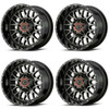 Set 4 XD XD842 Snare 20x10 6x135 6x5.5 Gloss Black Gray Tint Wheels 20" -18mm