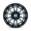 Set 4 XD XD865 Phoenix 20x9 6x5.5 Metallic Blue Milled Black Lip Wheels 20" 0mm