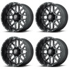 Set 4 XD XD820 Grenade 20x12 5x5 Satin Black Milled Wheels 20" -44mm Rims