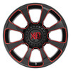 Set 4 XD XD854 Reactor 20x10 5x5 5x5.5 Black Milled Red Tint Wheels 20" -18mm