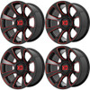 Set 4 XD XD854 Reactor 20x10 5x5 5x5.5 Black Milled Red Tint Wheels 20" -18mm