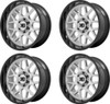 Set 4 XD XD849 Grenade 2 20x10 6x135 Brushed Milled Gloss Black Wheels 20" -18mm