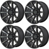 Set 4 XD XD847 Outbreak 20x9 8x6.5 Satin Black With Gray Tint Wheels 20" 0mm