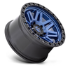 Set 4 Fuel D813 Syndicate 17x9 6x5.5 Blue With Black Ring Wheels 17" 1mm