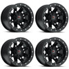 Set 4 12" Vision ATV 550 Five-Fifty Matte Black Wheels 12x8 5x4.5 Rims -10.2mm