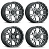 Set 4 14" Vision ATV 545 Rocker Satin Grey Wheels 14x7 4x156 Rims 13mm