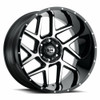 20" Vision 360 Sliver Gloss Black Machined Face 20x10 Wheel 8x180 -25mm Rim