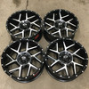 Set 4 20" Vision 360 Sliver Gloss Black Machined Face Wheels 20x12 6x135 -51mm