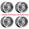Set 4 15" Vision 55 Rally Silver 15x7 Wheels 5x5 (5x127) 6mm Rims