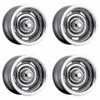 Set 4 15" Vision American Muscle 55 Rally Silver Wheels 15x7 5x4.75 Rims 6mm