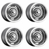 Set 4 15" Vision American Muscle 55 Rally Silver Wheels 15x7 5x4.5 5x4.75 +6mm