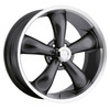 18" Vision Muscle 142 Legend Gunmetal Machined Lip Wheel 18x8.5 5x115 Rim 10mm