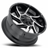 20" Vision 422 Prowler Gloss Black Machined Face Wheel 20x9 5x5.5 Truck Rim 12mm