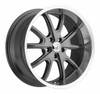 18" Vision American Muscle 143 Torque Gunmetal Machined Lip 18x9.5 5x4.5 12mm