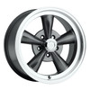 17" Vision American Muscle 141H Legend Gunmetal Machined Lip 17x8 5x4.5 0mm Rim