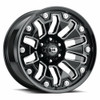 18" Vision Off-Road 362 Armor Gloss Black Milled Spoke Wheel 18x9 5x5 Rim -12mm
