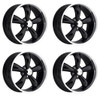 Set 4 18" Vision Muscle 142 Legend Gloss Black Machined Lip 18x8.5 5x5 Rims 10mm