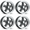 Set 4 17" Vision 141 Legend 5 Gunmetal Machined Lip 17x8 Wheels 5x5 (5x127) 19mm Rims