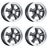 Set 4 15" Vision 141 Legend 5 Gunmetal Machined Lip 15x7 Wheels 5x4.5 (5x114.3) 6mm Rims