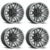 Set 4 12" Vision ATV 112 Assault Gunmetal Machined Face  12x8 4x110 -10.2mm Rims