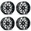 Set 4 22" Vision 361 Spyder Gloss Black Milled Spoke Wheels 22x14 5x5.5 -76mm