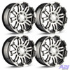 Set 4 14" Vision HD 375 Warrior Black Machined Face Wheels 14x5.5 5x4.5 Rims 0mm