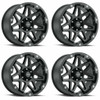 Set 4 14" Vision ATV 416 Se7en Matte Black Wheels 14x7 4x156 Rims 38.1mm