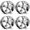 Set 4 18" Vision 142 Legend 5 Chrome 18x8.5 Wheels 5x115 20mm Rims
