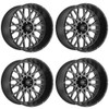 Set 4 20" Vision 412 Rocker Anthracite Satin Black Lip Wheels 20x12 8x180 -51mm