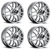Set 4 20" Vision Street 426H Cross Chrome Wheels 20x8.5 5x120 Rims 40mm