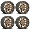 Set 4 17" Vision 405 Korupt Satin Bronze 17x8 Wheels 5x120 30mm Offroad Rims