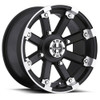 Set 4 14" Vision ATV 393 Lockout Black Machined Lip Wheels 14x7 4x110 Rims 2.5mm
