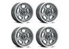 Set 4 15" Vision 148 Shift Satin Grey Machined Face/Lip 15x8 Wheels 5x5 (5x127) -19mm Rims