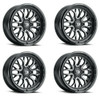 Set 4 20" Vision 402 Riot Gloss Black Machined Face Wheels 20x10 6x5.5 Rim -25mm