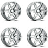 Set 4 20" Vision 476 Wedge Chrome 20x9 Wheels 6x5.5 (6x139.7) 30mm Rims
