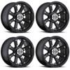 Set 4 12" Vision ATV 393 Lockout Matte Black Wheels 12x7 4x136 Rims 2.5mm