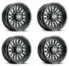Set 4 20" Vision 402 Riot Gloss Black Machined Face 20x12 Wheels 8x6.5 (8x165.1) -51mm Rims