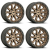 Set 4 20" Vision Off-Road 405 Korupt Satin Bronze Wheels 20x10 5x5 Rims -25mm